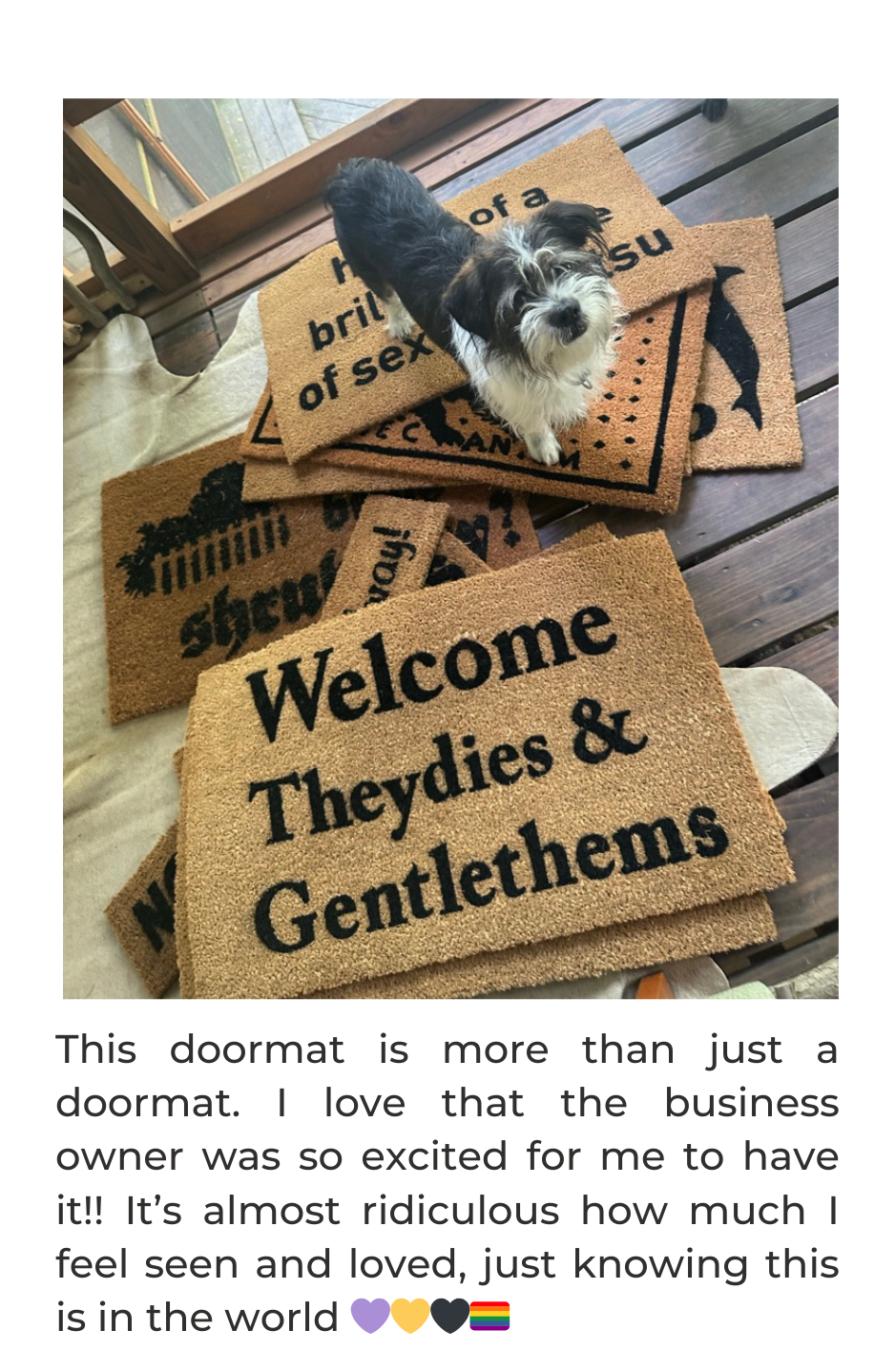 "Welcome Theydies & Gentlethems Doormat | LGBTQ+ Pronoun Welcome Mat"