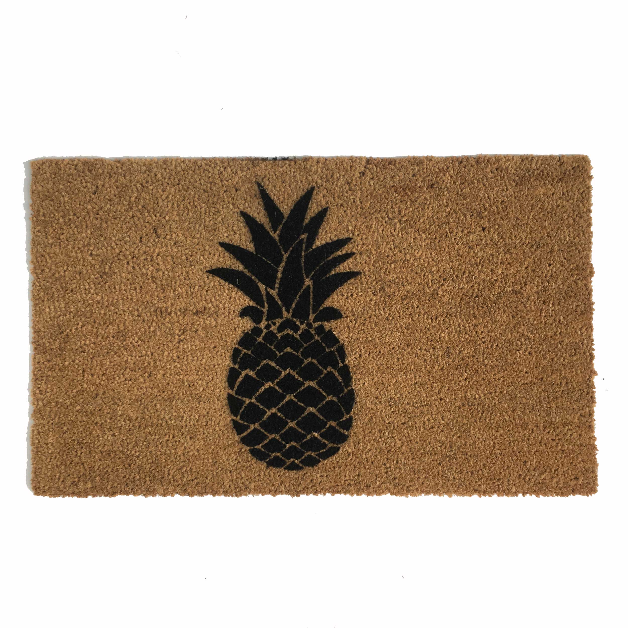 custom boho pineapple coir doormat from damn good doormats