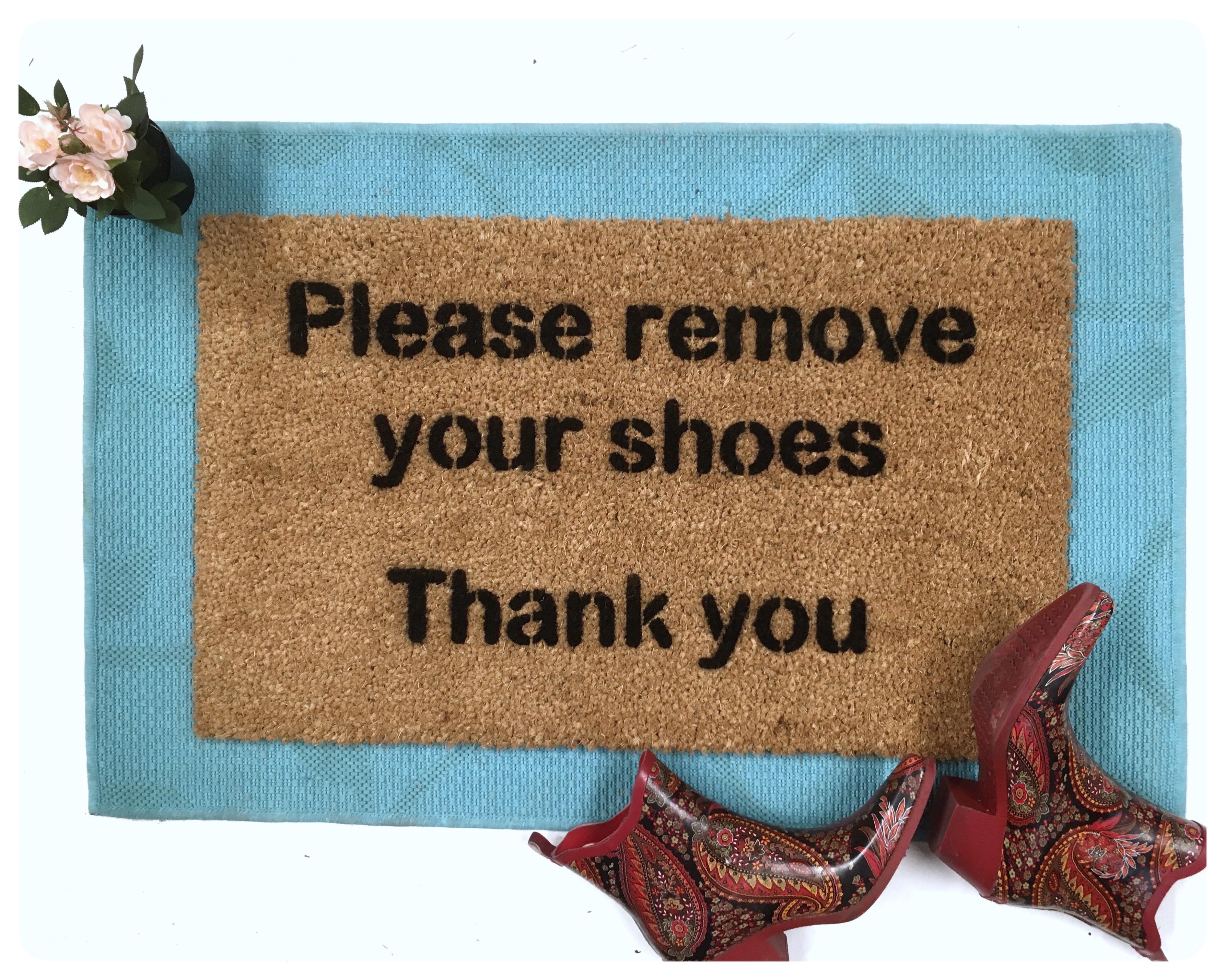 Please remove your shoes Thank You doormat