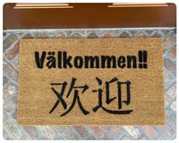 CHINESE & Swedish bilingual Scandanavian decor  welcome doormat