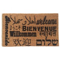 Welcome in all languages doormat in French, Spanish, Hebrew, Arabic, Italian,