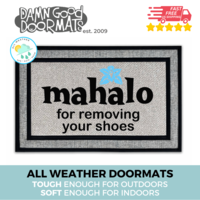 Mahalo for removing your shoes slippers slippers Hawaiian tiki style