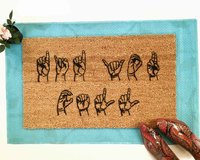 ASL American Sign Language Welcome doormat