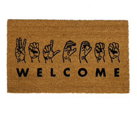 American Sign Language Deaf culture Welcome damn good doormat