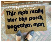 The Big Lebowski quote, this rug really ties the porch together, funny nerdy