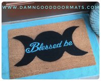WICCAN Blessed be Goddess Moon doormat, witchcraft
