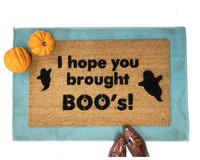 Trick or treat keep 6 feet funny halloween doormat