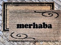 German Willkommen doormat with FLAG