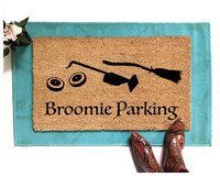 hocus pocus halloween doormat broomie parking with sanderson sisters brooms