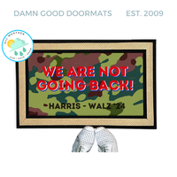 We're not going back, Harris Walz 2024 camouflage doormat