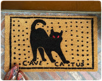 outdoor coir doormat reading cave catus roman pomeii latin mosaic beware of cat