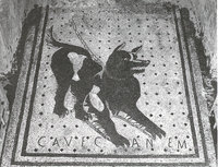 Cave Canem Roman mosaic "Beware of Dog" doomat