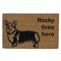 Custom Name welsh corgi doormat