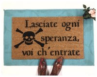 Abandon hope All ye who enter here skull and bones Dante doormat