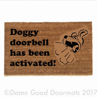 Doggy doorbell has been activated | Funny door matt