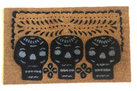sugar skulls Mexican Day of the Dead doormat. Dia de las Muertos