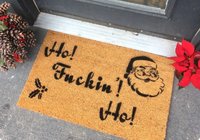 Ho Fuckin Ho™ f bomb Christmas Santa doormat