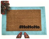 Ho Ho Ho Santa Christmas funny welcome hashtag doormat doormatt