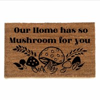 photo of coir doormat Our home has so mushroom for you with vintage 70's mushroo