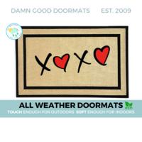 Valentine's Day Hugs and Kisses indoor outdoor all-weather doormat