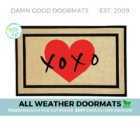 Valentine's Day Hugs and Kisses indoor outdoor all-weather doormat