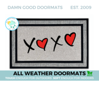 Valentine's Day Hugs and Kisses indoor outdoor all-weather doormat