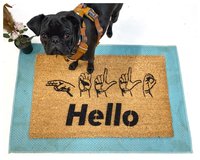 ASL HELLO WELCOME AMERICAN SIGGN LANGUAGE DAMN GOOD DOORMAT