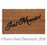Just Married wedding bells doormat