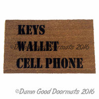 KEYS Wallet CELL Phone doormat, world's most useful doormat