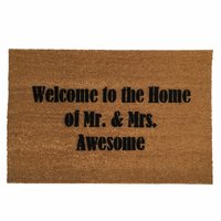 Welcome to the Home of Mr. and Mrs. AWESOME doormat wedding anniversary gift