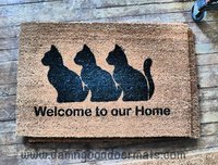 Cats- welcome to our home-  Hand Painted doormat