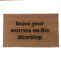 Leave your worries on the doorstep zen mantra housewarming gifts doormat