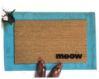 meow cat lover outdoor coir damn good doormat