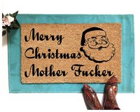 Merry Christmas Mother Fucker F Bomb rude funny coir outdoor damn good doormat
