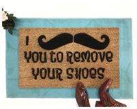 I mustache you to remove your shoes doormat