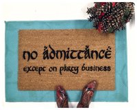 Bilbo no admittance except on party business nerdy doormat Tolkien doormat