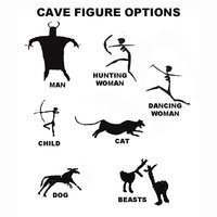 Customizable Prehistoric Cave painting family funny doormat
