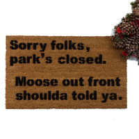 Park's closed, moose shoulda told ya. Wally World Vacation funny doormat