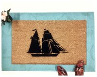 Pirate ship doormat- The Pride of Baltimore- Hand Painted door mat