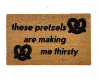 These Pretzels are making me thirsty! funny seinfeld quote doormat