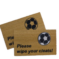 black soccer cleats wipe clean house football sports fan sahm doormat eco friend