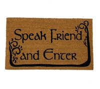 Speak, Friend, and Enter Tolkien quote nerdy doormat lord of the rings