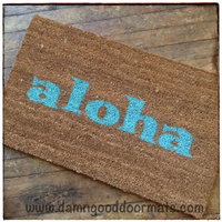 aloha tiki doormat welcome