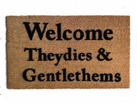 Welcome Theydies & Gentlethem LGBTQIA Pronouns Gay Pride doormat funny Door Mat