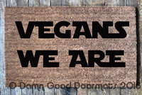 VEGANS we are star wars yoda geek doormat