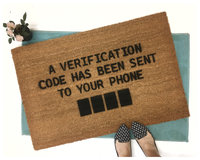Verification code doormat funny computer phone nerd