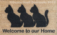 Cats- welcome to our home-  Hand Painted doormat