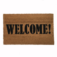 `outdoor coir doormat reading welcome!