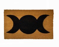 coir sustainable doormat with WICCAN  Moon image on it