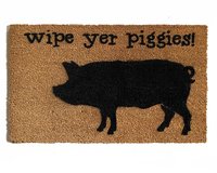 wipe your piggies, funny pig barnyard Farmhouse doormat